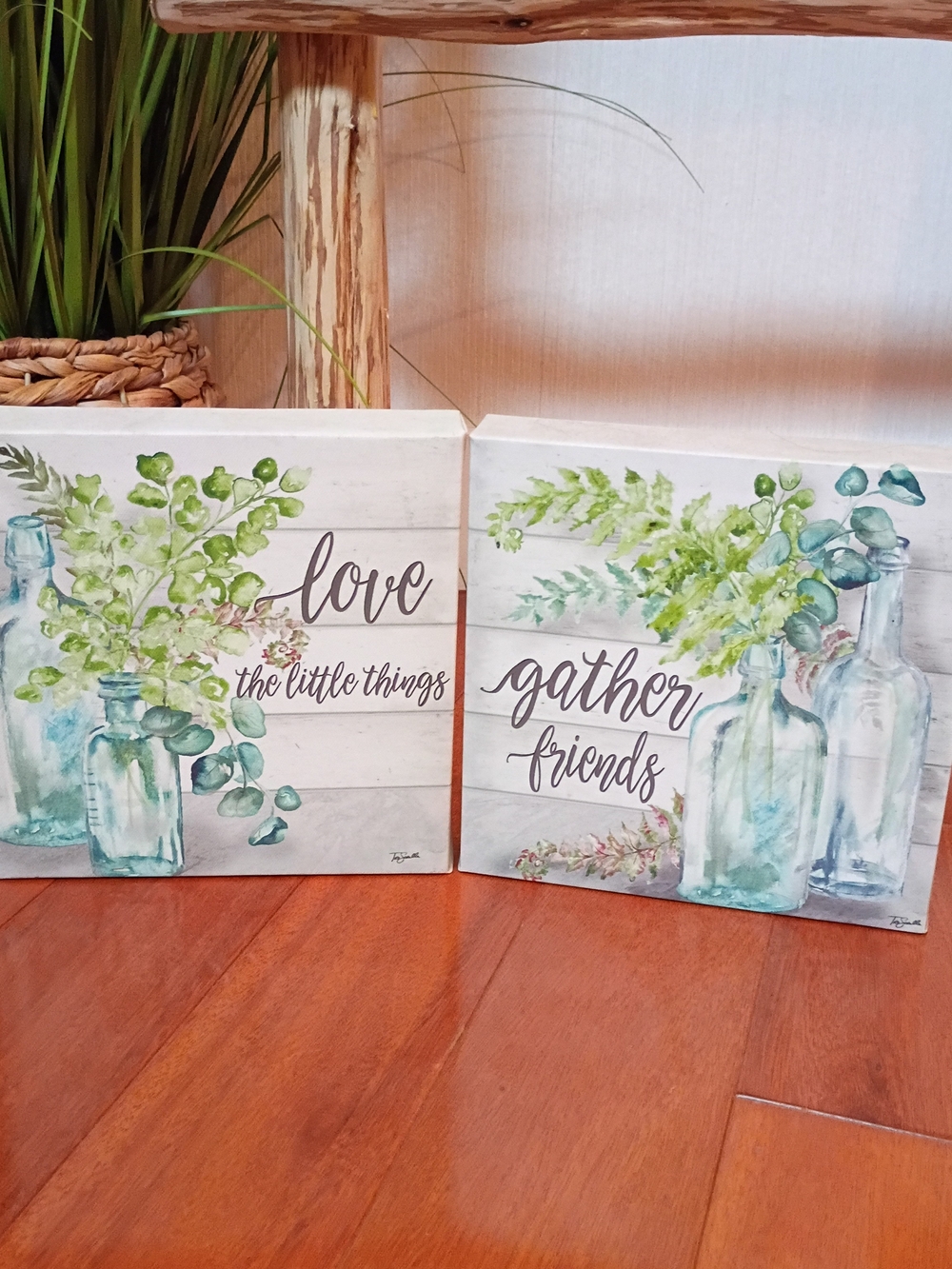 Jlxart Tonya Smith Watercolor Kitchen Canvas Wall Art Set 8x8 Farmhouse 2pc
